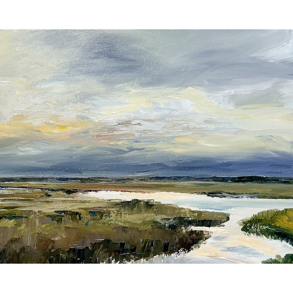 8x10 Original Wall Art Coastal Landscape Lowcountry Marsh Small Painting Signed